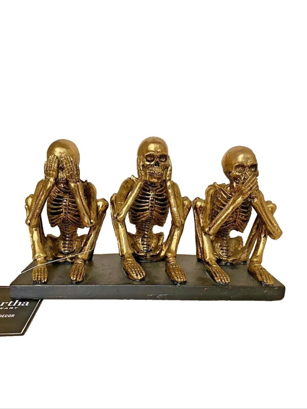 Martha Stewart Gold Skeleton Figurine Trio